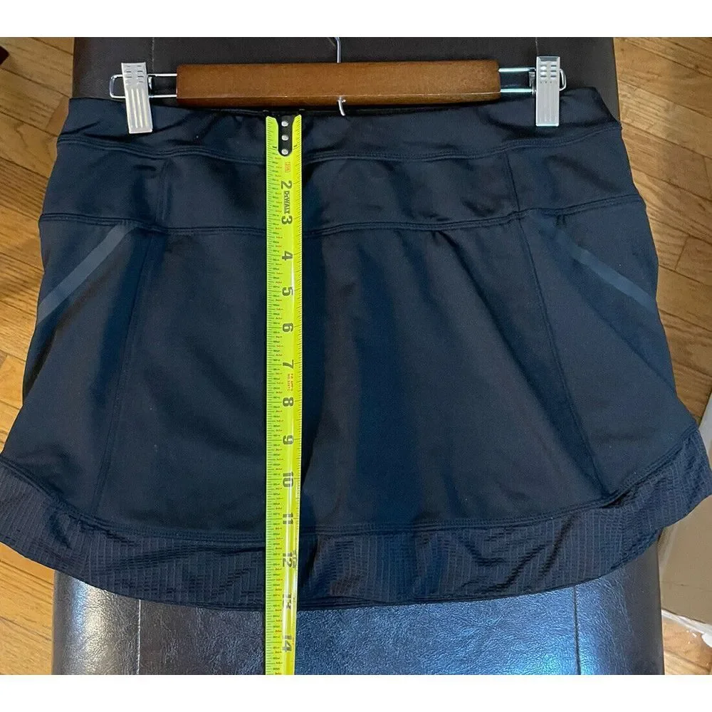 Athleta Women's Black Skort‎ Sz M Back Zip Pocket